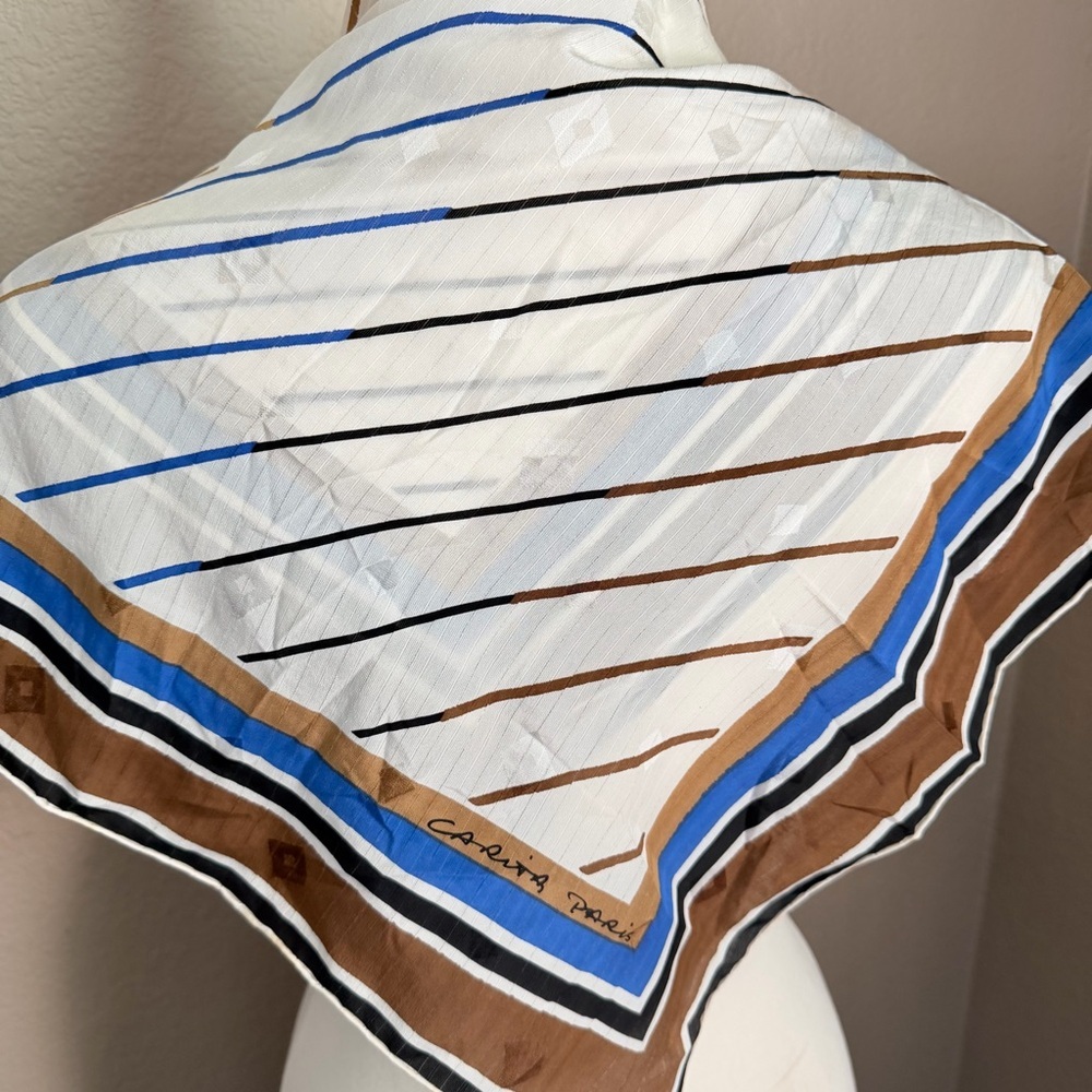 Vintage Carita Paris Silk Scarf 30”x30” - Picture 7 of 10